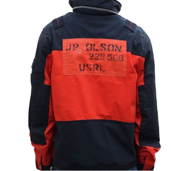 Polo Ralph Lauren USRL Reconnaissance Nautical Jacket In Orange And Navy Size L - Picture 2 of 15